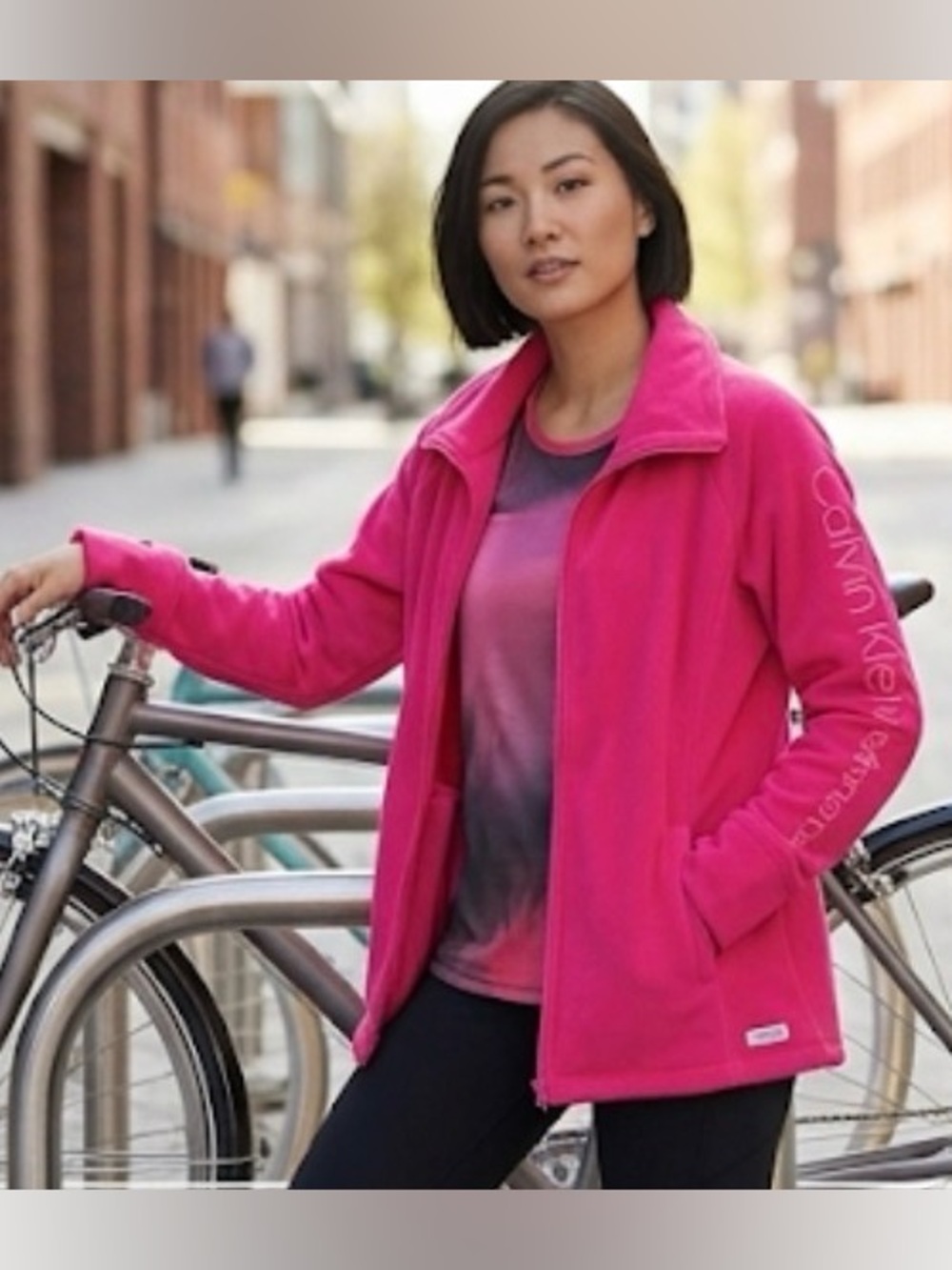 Calvin Klein Performance Hot Pink Fleece Zip Jacket